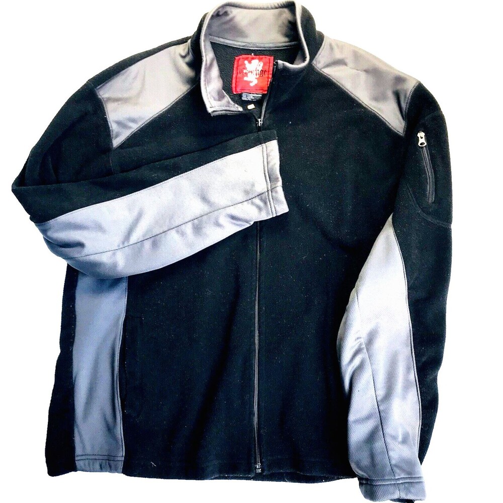 Courage USA Jacket Micro Fleece Full Zip Black Gray XXL Skateboard Streetwear